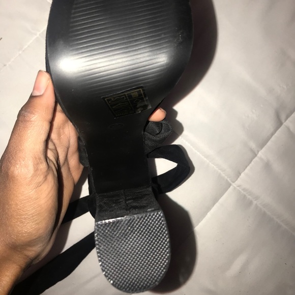 Platform Lace Up Black Heels - Picture 3 of 5